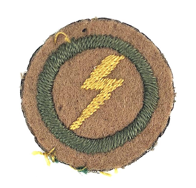 Boy Scouts Electrician proficiency khaki felt cloth badge circa 1909 pattern