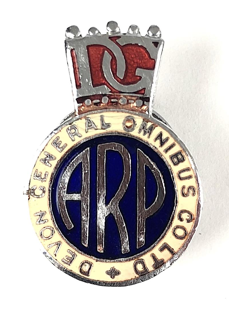 Devon General Omnibus Co Ltd Air raid Precautions ARP Warden Badge