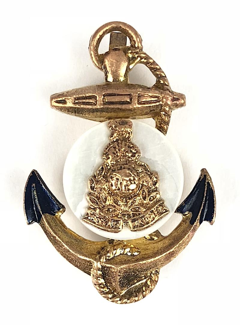 Royal Marines Mother of Pearl Gilt Anchor Regimental Sweetheart Brooch