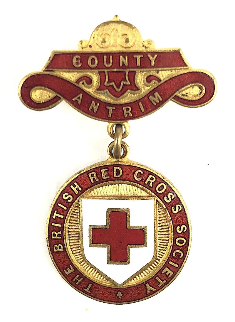 British Red Cross Society County Antrim unnamed badge Northern Ireland