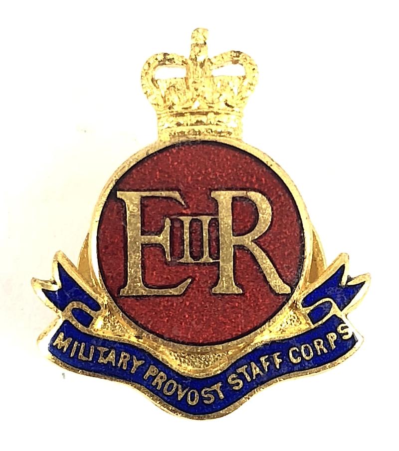 Military Provost Staff Corps vintage enamel lapel badge J.R.Gaunt London