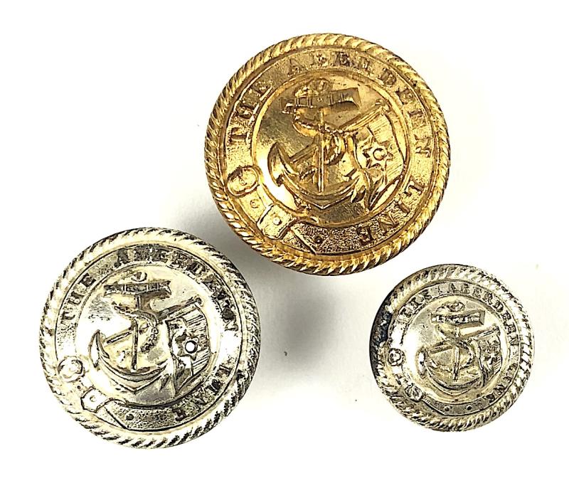 The Aberdeen Line Shipping Company Pre 1932 Buttons J.Baker & Co London