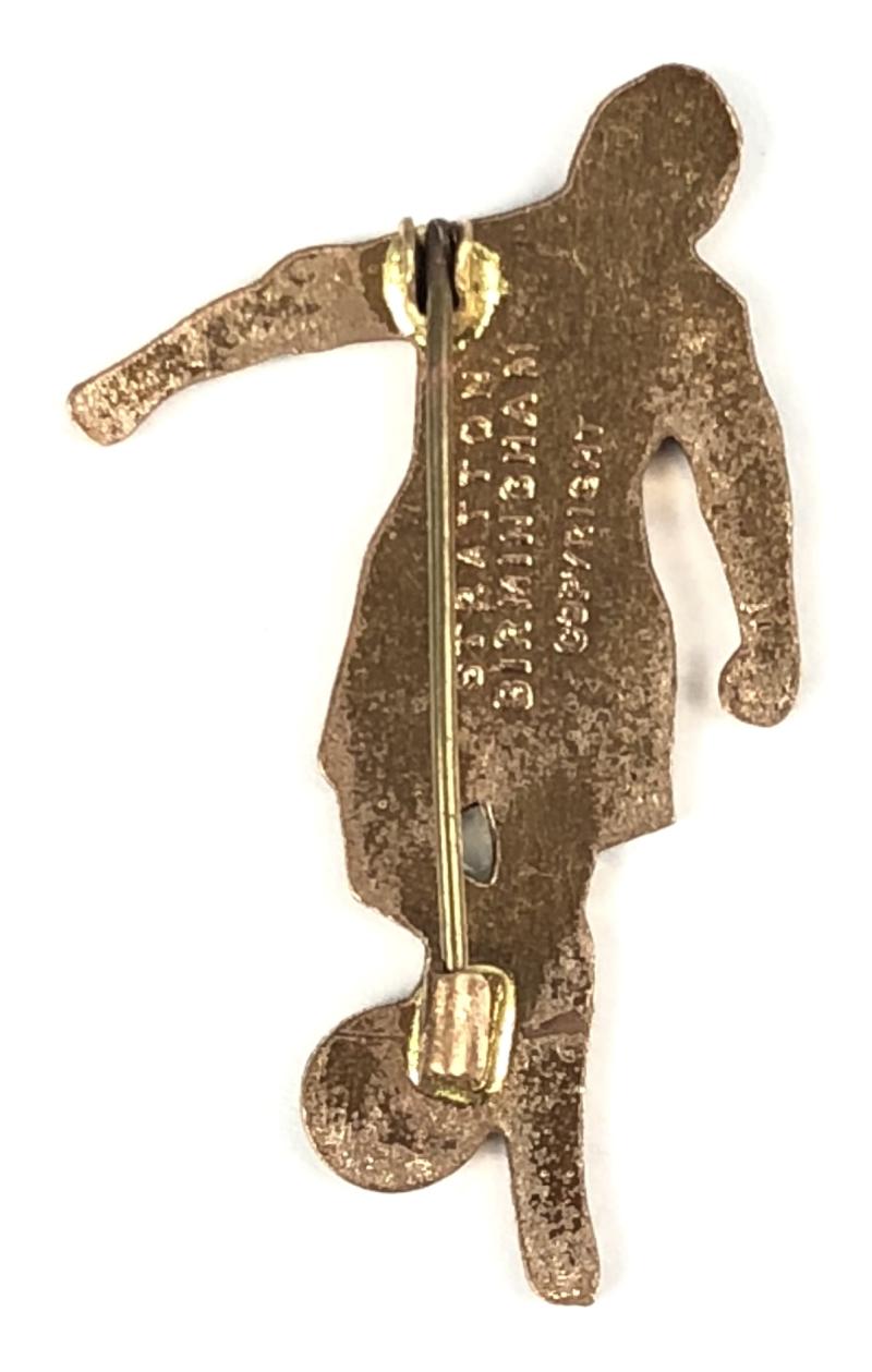 1930's Football Player Figure blue and white shirt badge by Stratton