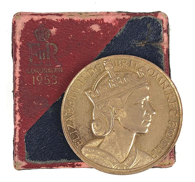 1953 Coronation Queen Elizabeth II Rolls Royce Commemorative Medal & Box