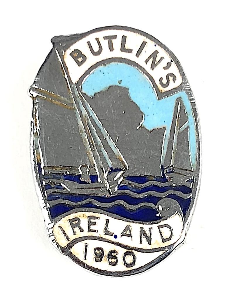 Butlins 1960 Ireland Mosney holiday camp sailing yacht badge
