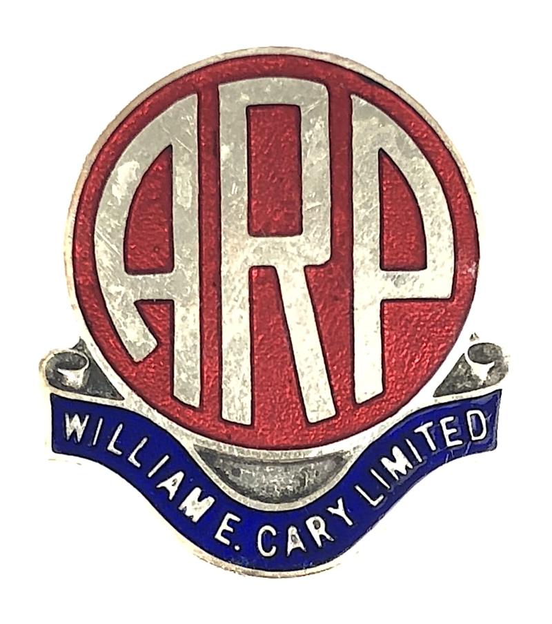 William E. Cary Ltd ARP air raid precautions badge Manchester Spring & Axle Works