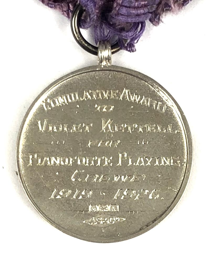 National College of Music London Pianoforte Playing 1925 Silver Medal Award