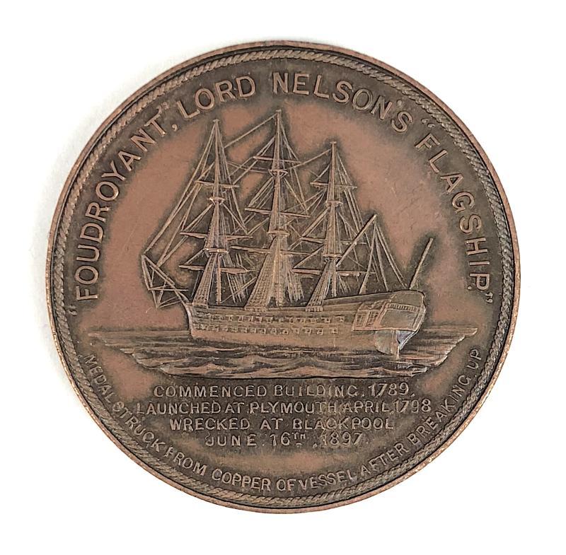 Commemorative Copper Medal From Nelsons Flagship HMS Foudroyant