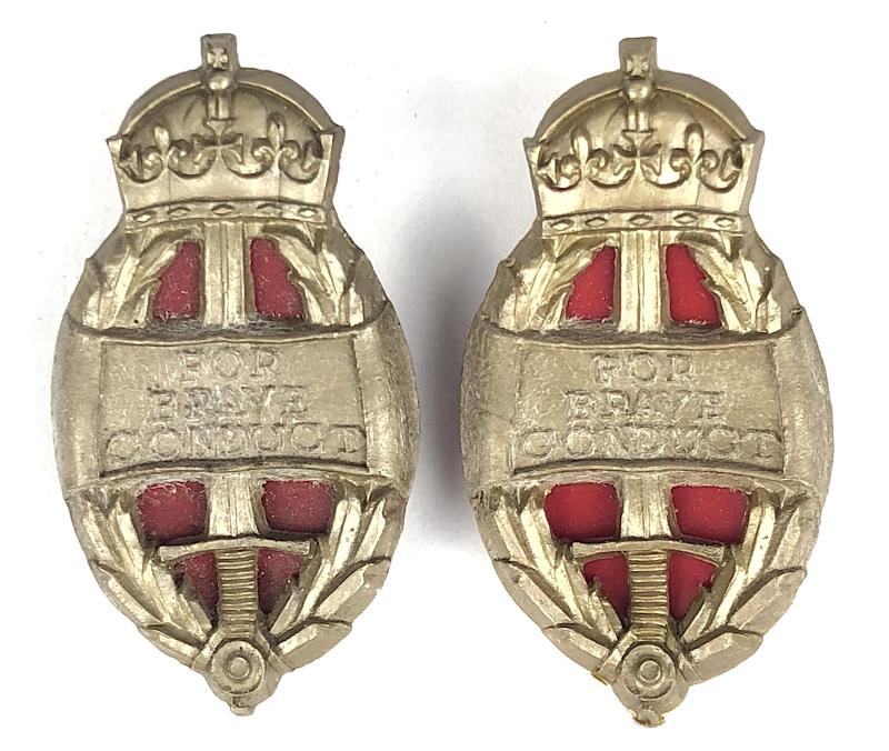 King’s Commendation for Brave Conduct plastic economy badges in Box of Issue