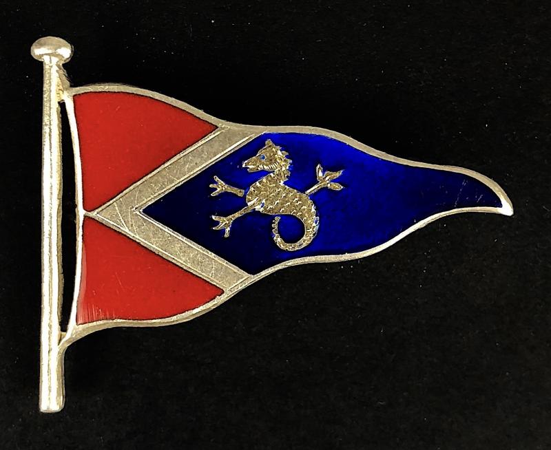Eastbourne Sailing Club Flag 1947 Hm Silver & Enamel Brooch