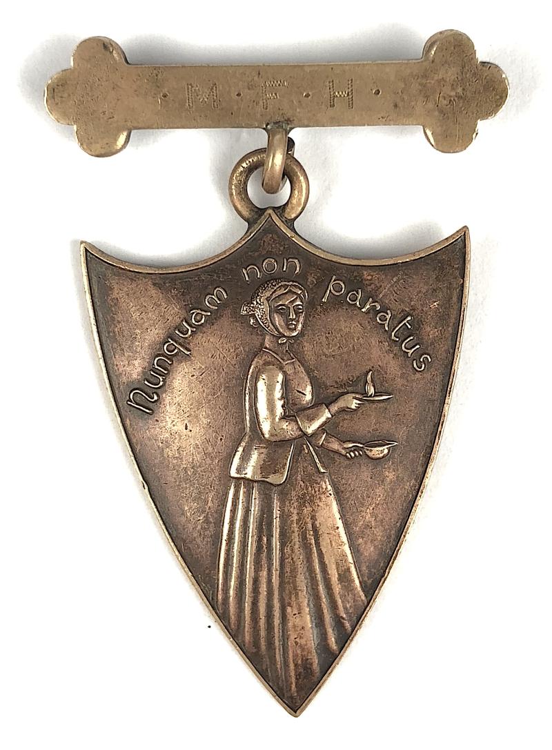 Nunquam Non Paratus Nurses M.F.H Hospital Nurses Badge c.1922