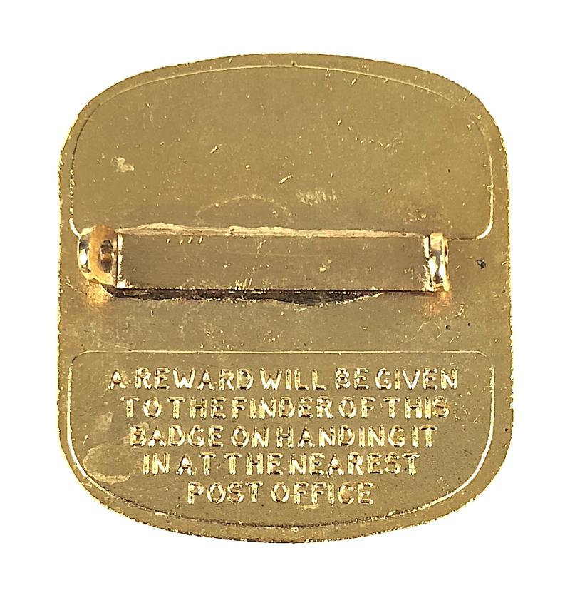 General Post Office Royal Mail postmans 1053 NC security area badge