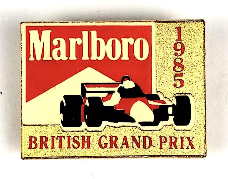 British Grand Prix 1985 Badge Marlboro Cigarette Sponsored