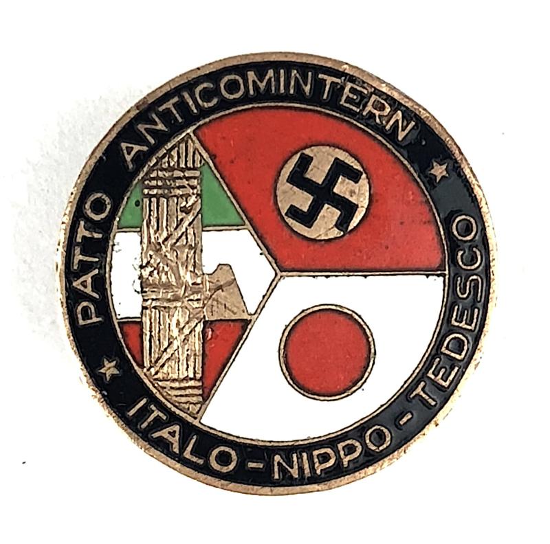 Anti-Comintern Pact Italy Germany and Japan political badge c.1936