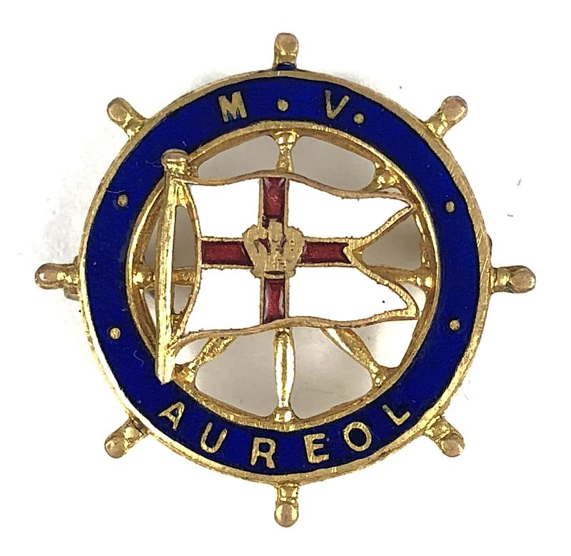 M.V. Aureol Elder Dempster Line ships wheel badge c.1951 - 1974