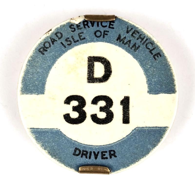 Public Service Vehicle Isle of Man Bus Driver PSV D331 badge