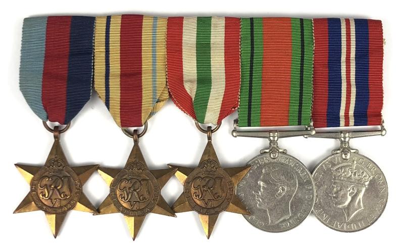 WW2 Set of Five Full Size Campaign Medals Mounted On Bar