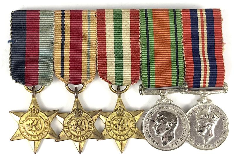 Set of Five Dress Miniature Campaign Medals Mounted On Bar