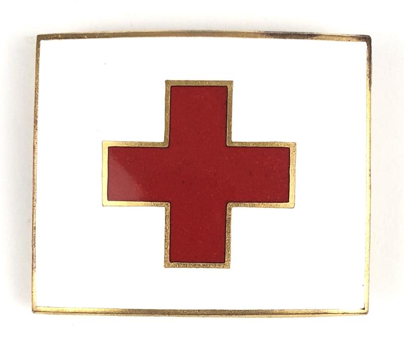 WW1 British Red Cross & Order of St John overseas service numbered cap badge
