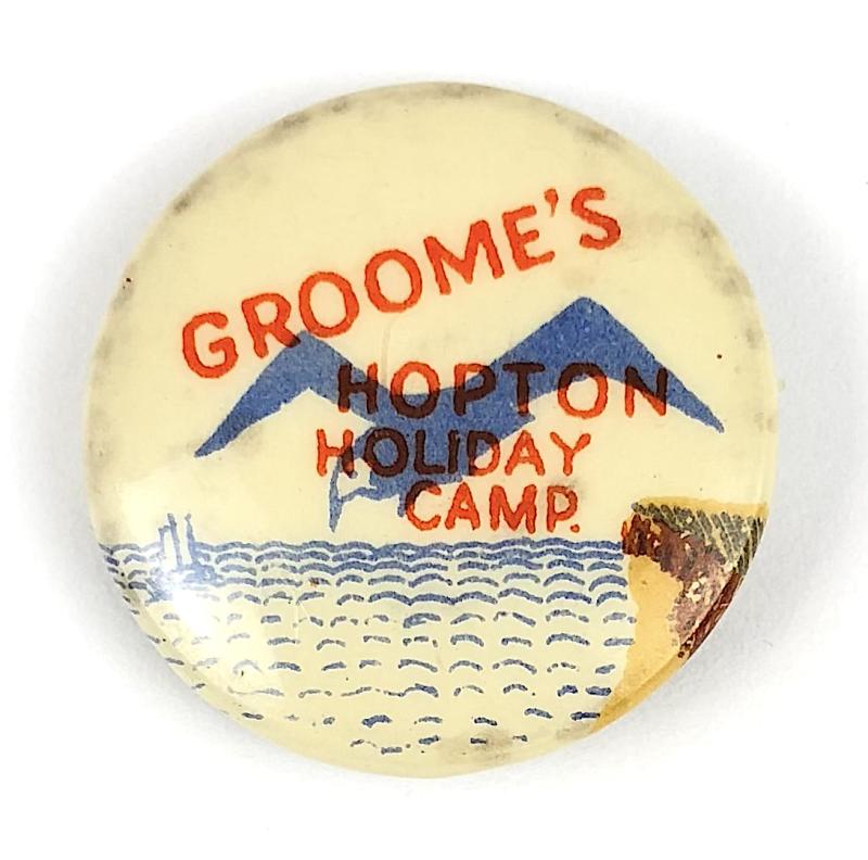 Groome’s Hopton Holiday Camp Tin Button Badge Norfolk