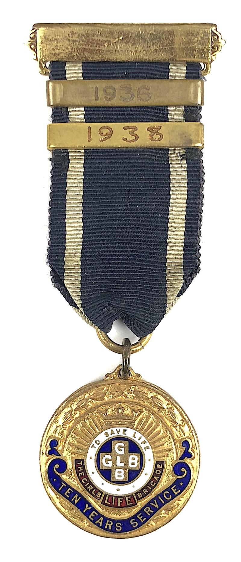 Girls Life Brigade ten years service medal Lieut Nunn 1934