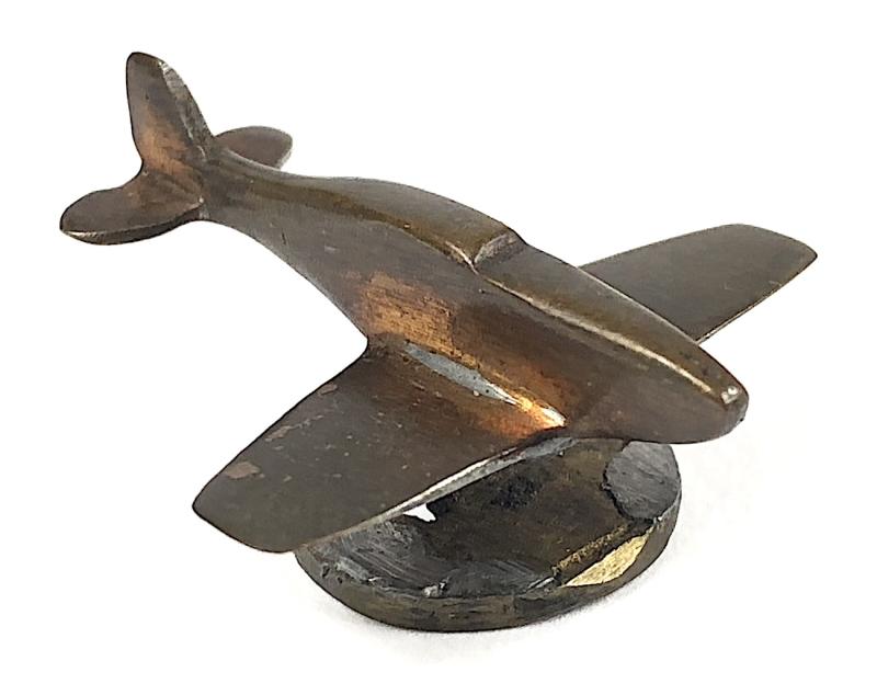 WW2 Clipped Wing Spitfire Fighter Plane copper penny fundraising badge