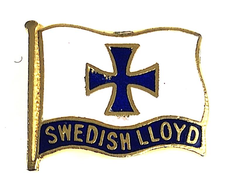 Swedish Svenska Lloyd Passenger Ferry house flag pin badge