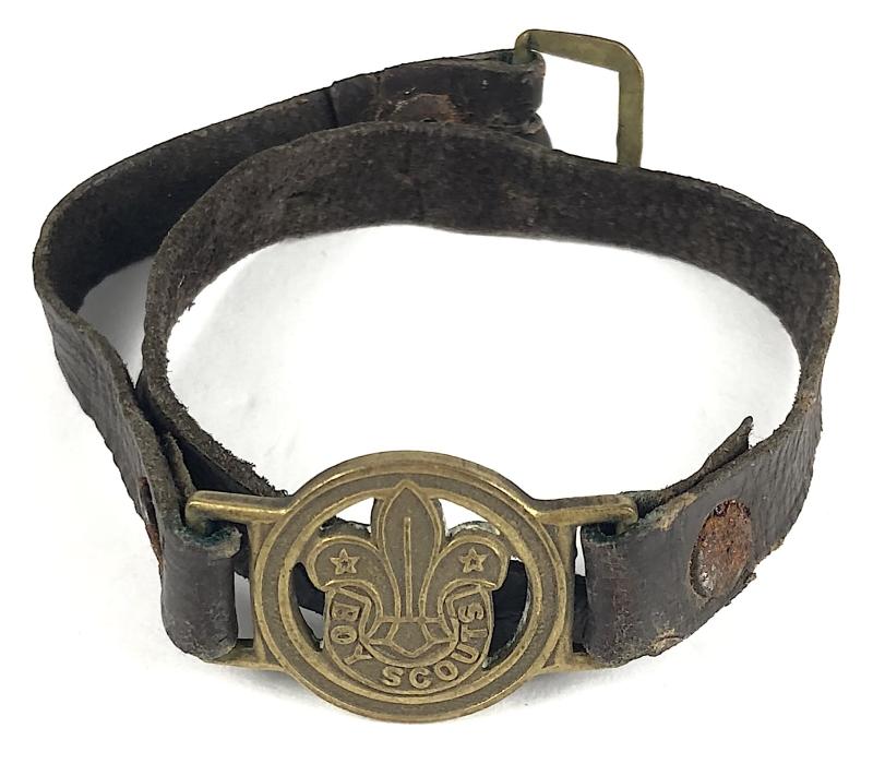 Boy Scouts Forces Wrist Strap brass ID bracelet badge & strap