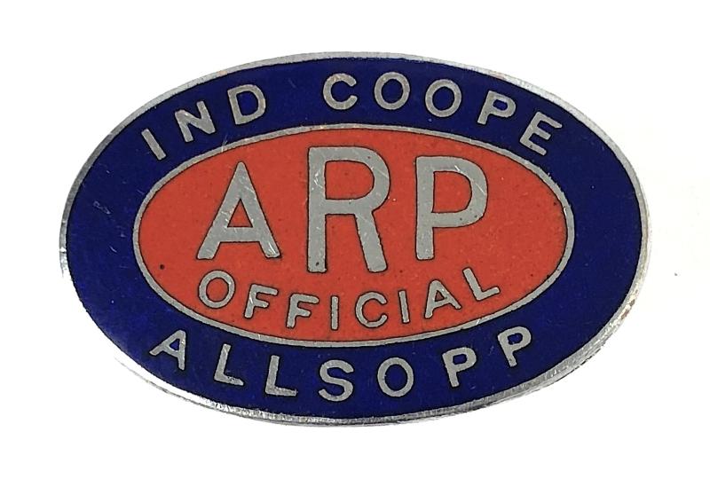 WW2 Ind Coope & Allsopp Breweries ARP Official Air Raid Precautions Badge