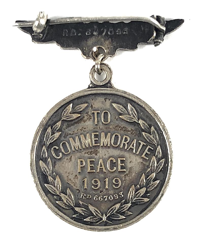 Peace Celebrations 1919 Britannia Battleship Monoplane badge