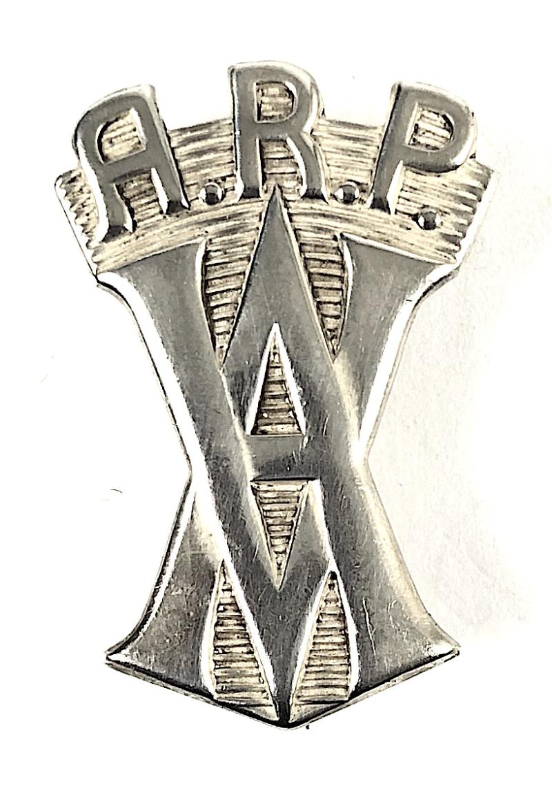 WW2 ARP Vickers-Armstrongs 1938 hallmarked silver Air Raid Precautions badge