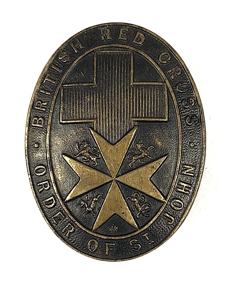 WW1 British Red Cross & Order of St John bronze cap badge