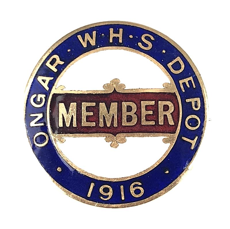 Ongar War Hospital Supply Depot 1916 tribute badge Essex