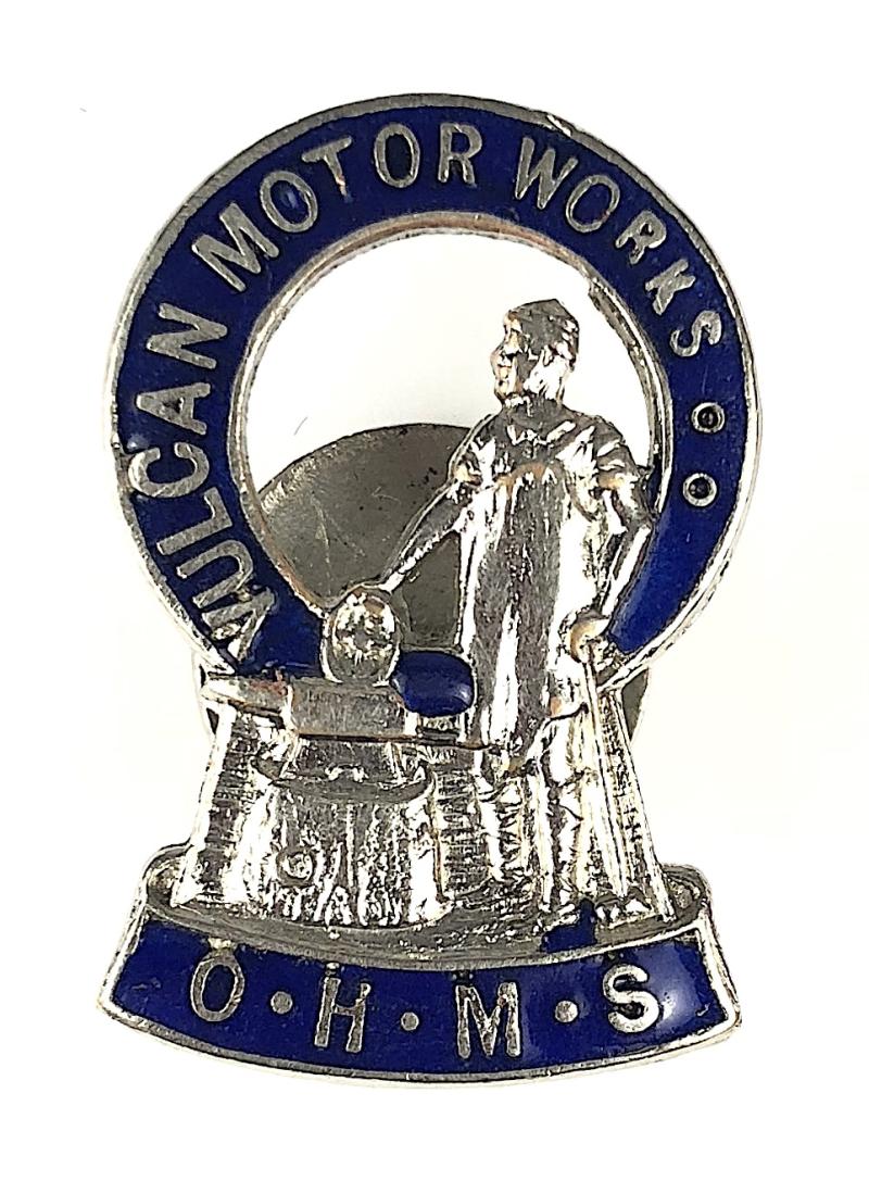 WW1 Vulcan Motor Engineering O.H.M.S war service badge Southport