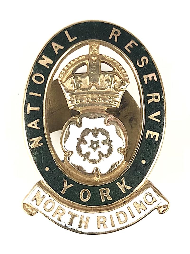 WW1 National Reserve North Riding Yorkshire home front badge