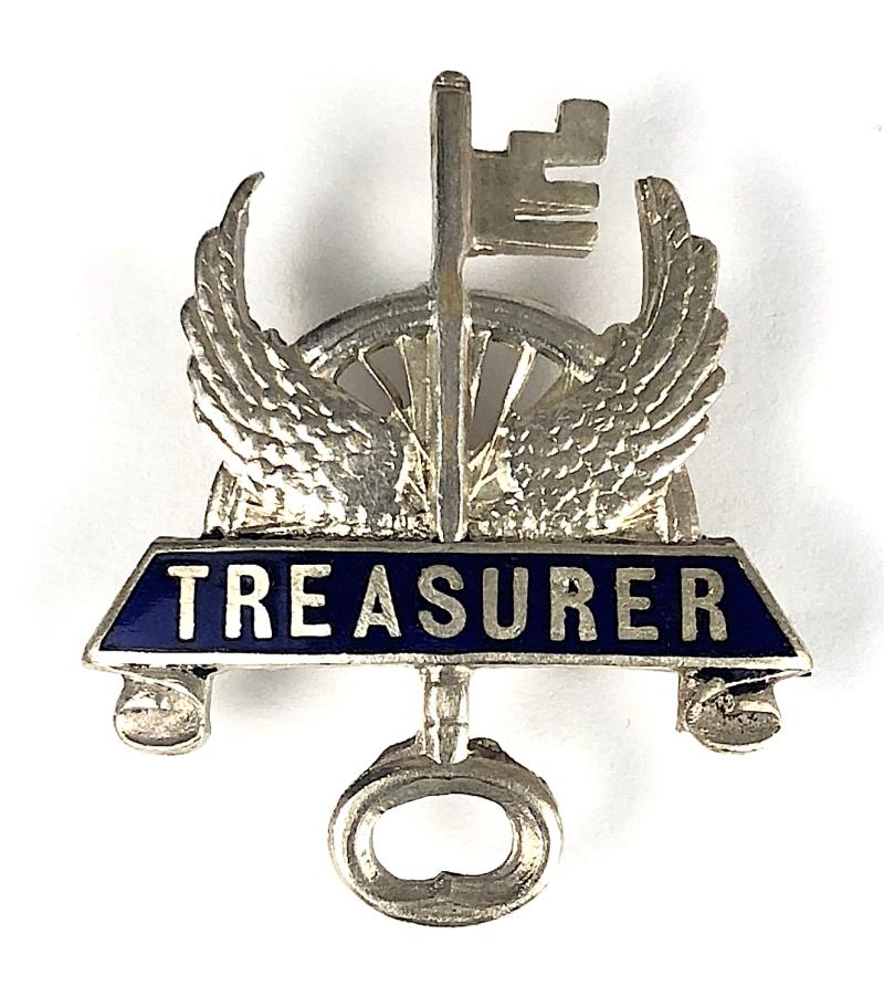 Cycling Club Treasurer Winged Bicycle Wheel Badge by Vaughton Birm'm