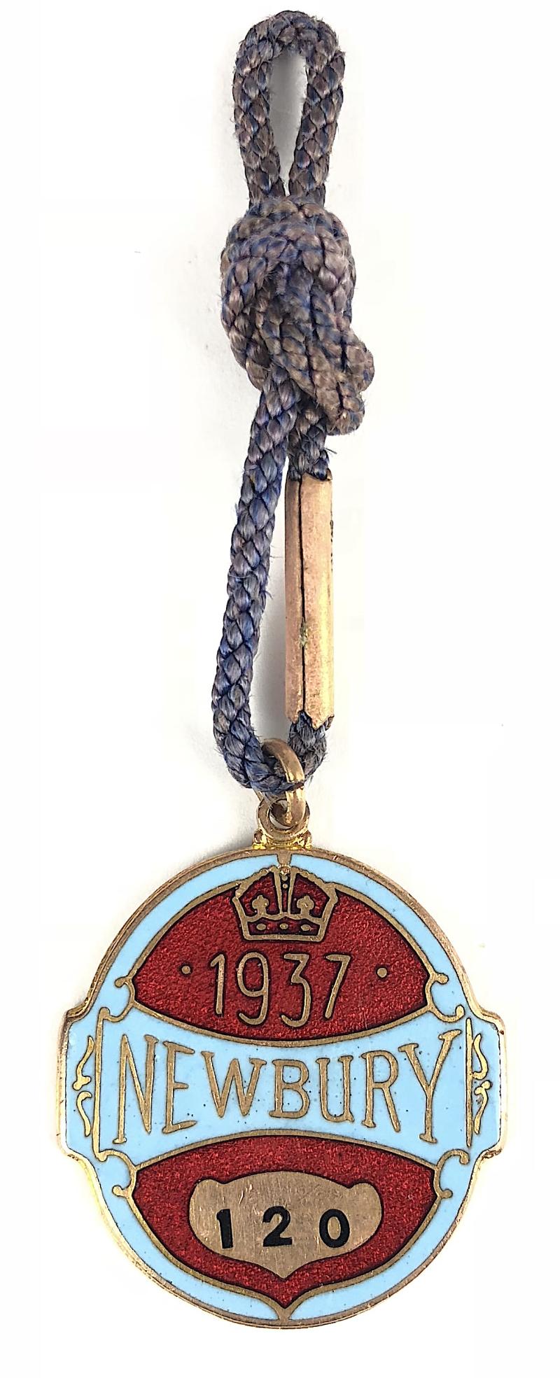 1937 Newbury Racecourse horse racing badge Berkshire