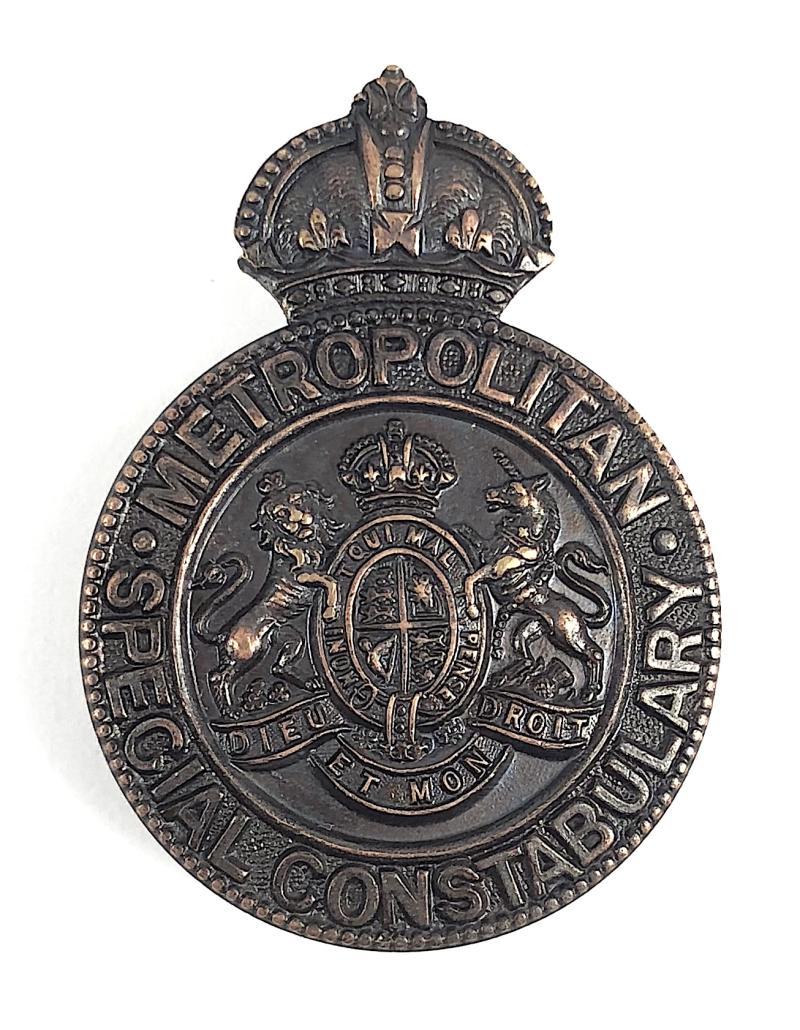 WW1 Metropolitan Special Constabulary police reserve bronze buttonhole badge