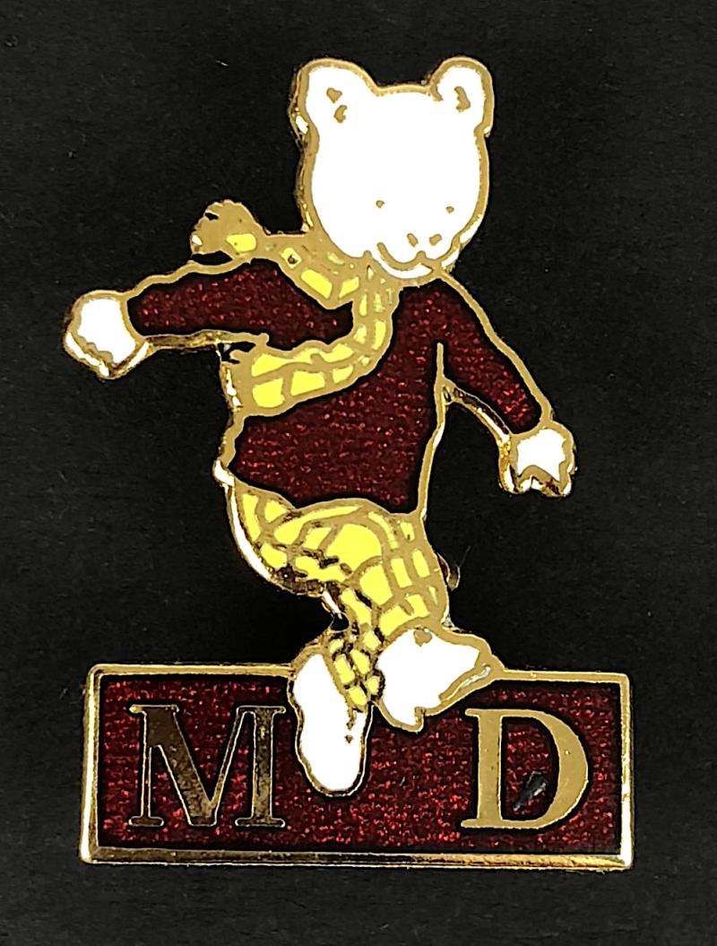 Daily Express Newspaper Rupert Bear Muscular Dystrophy Charity Badge c.1989