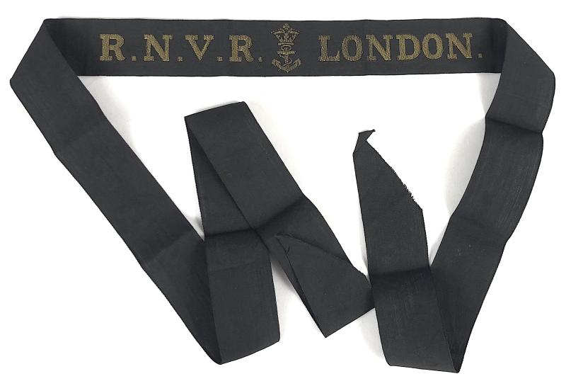 Royal Naval Volunteer Reserve RNVR London cap tally ribbon badge Length approx 110mm.