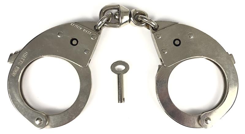 Hiatts 1960 British Made Police Handcuffs with Key