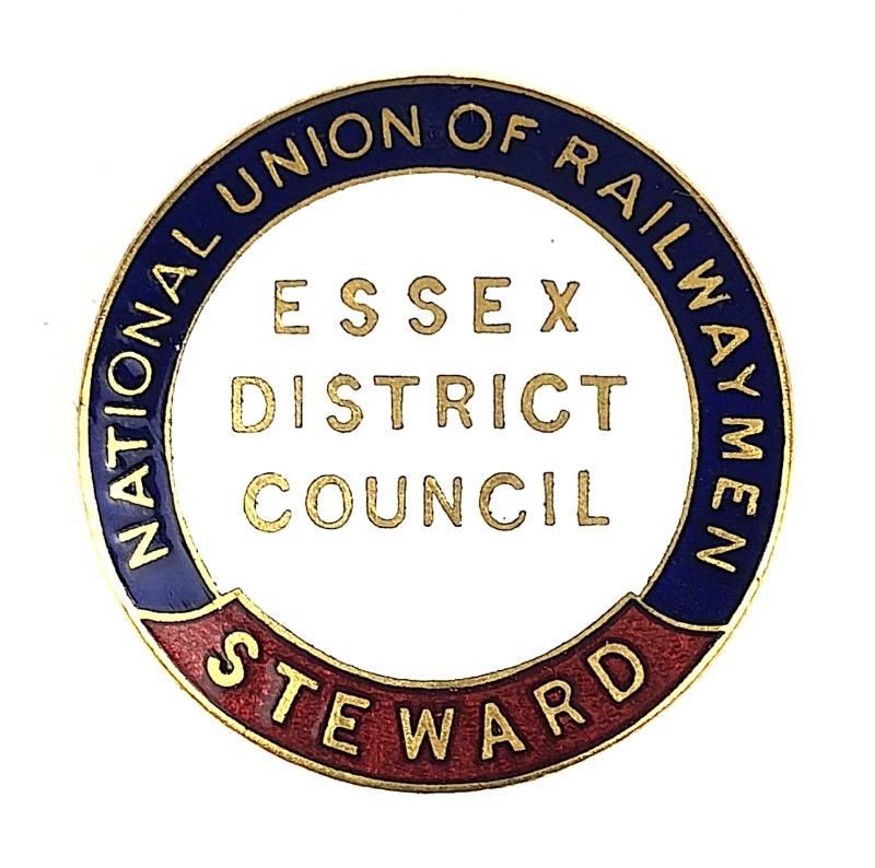 National Union of Railwaymen Essex District Council Branch Steward Badge founded 1913