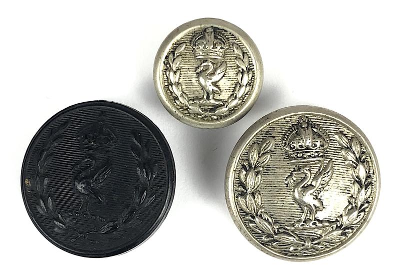 Liverpool City Police Three Various Uniform Buttons