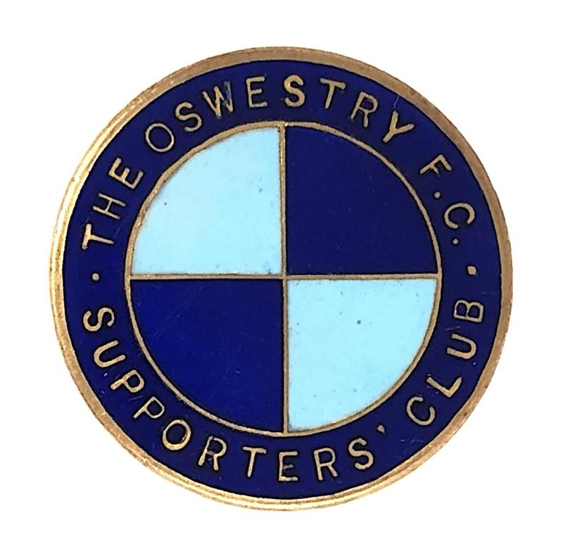 Oswestry United Football Club Supporters badge 1893 - 1915