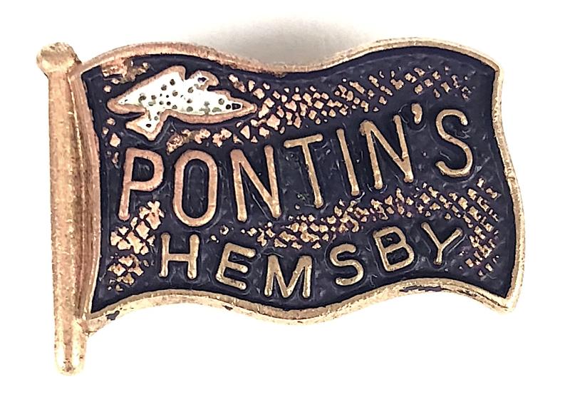 Pontins Holiday Camp Hemsby enamel flag badge Norfolk