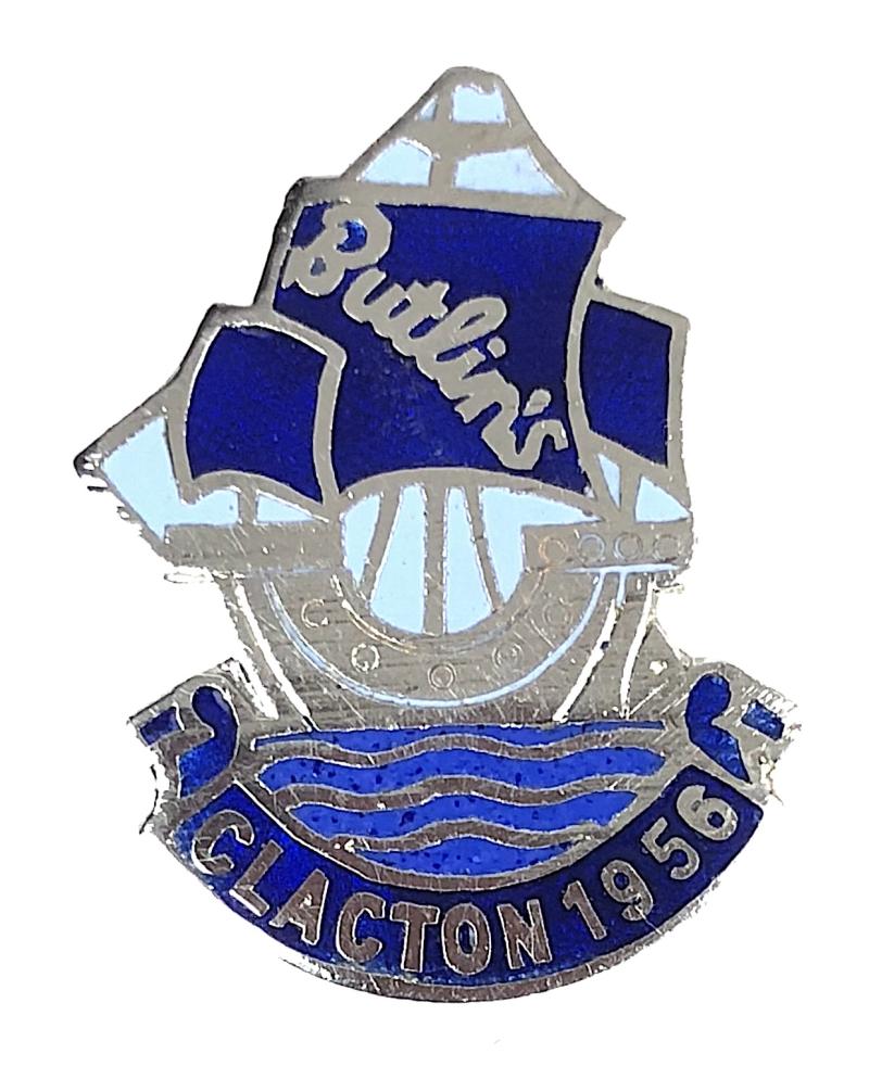 Butlins 1956 Clacton holiday camp cut out ship badge