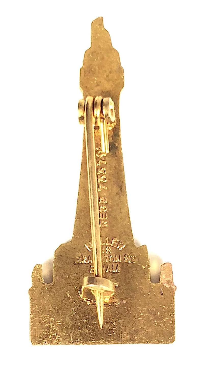 Blackpool Tower black and white enamel souvenir pin badge by H.W.MILLER
