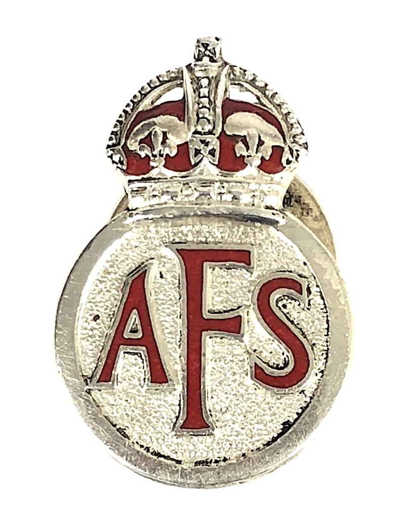 WW2 Auxiliary Fire Service 1st Issue Sterling Silver AFS numbered badge