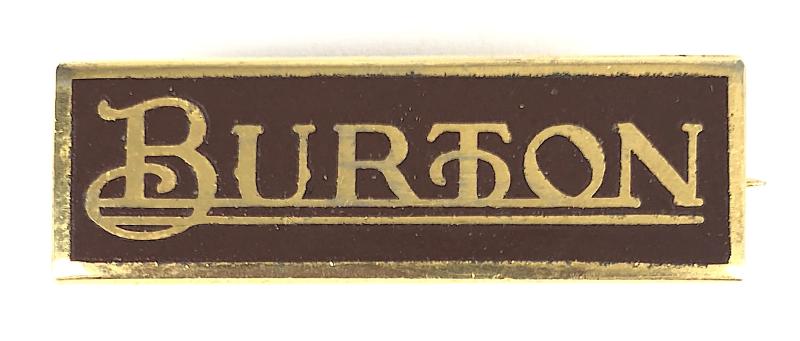 Burton Tailors salesman recognition advertising staff badge