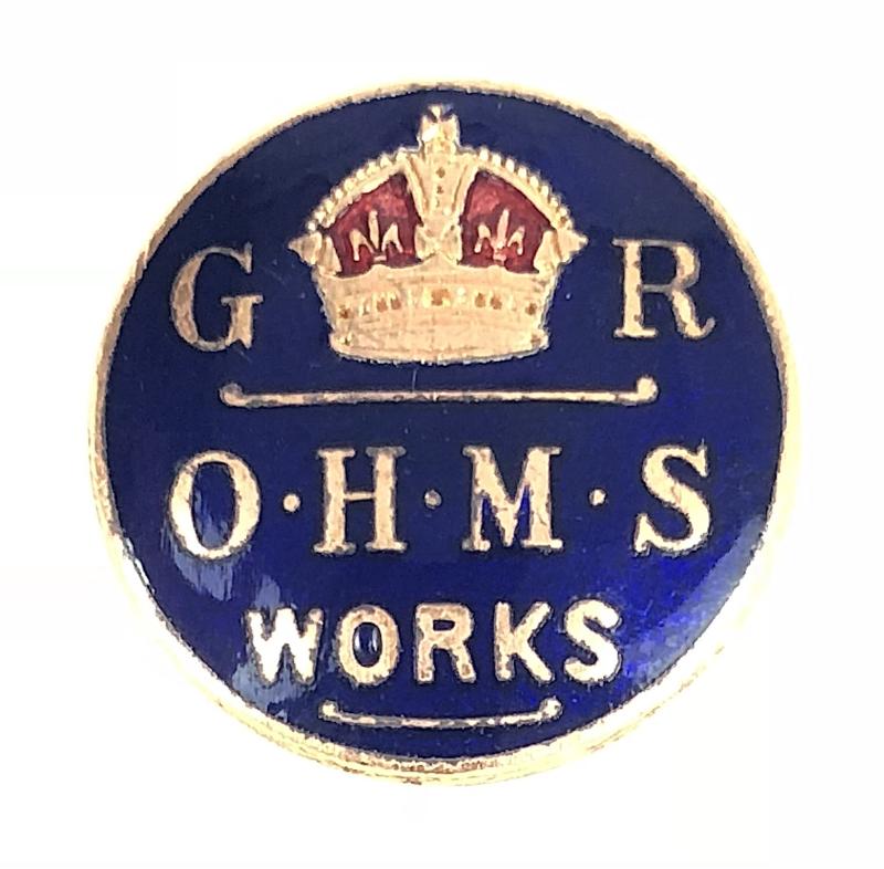 WW1 O.H.M.S WORKS On War Service Badge